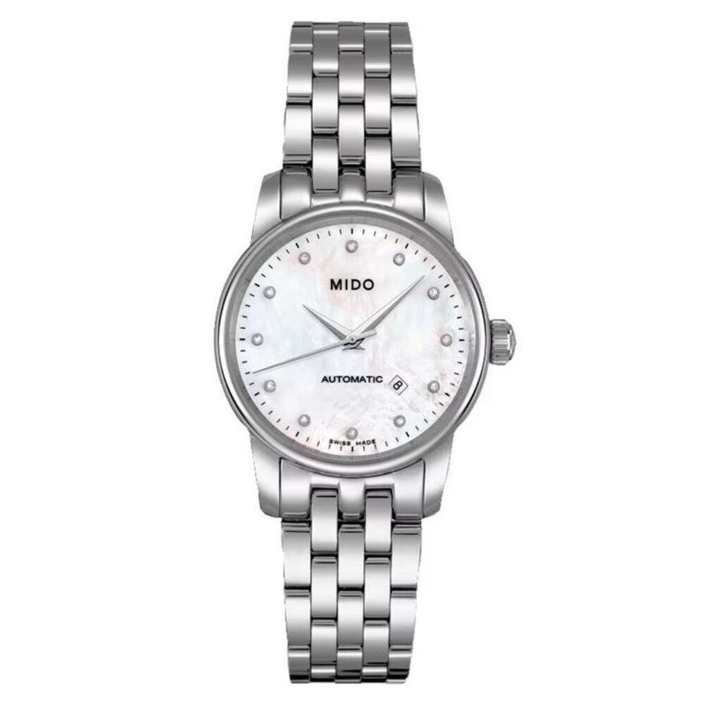 MIDO Stainless Steel Dress Watch with Date Display Women Gray Watches